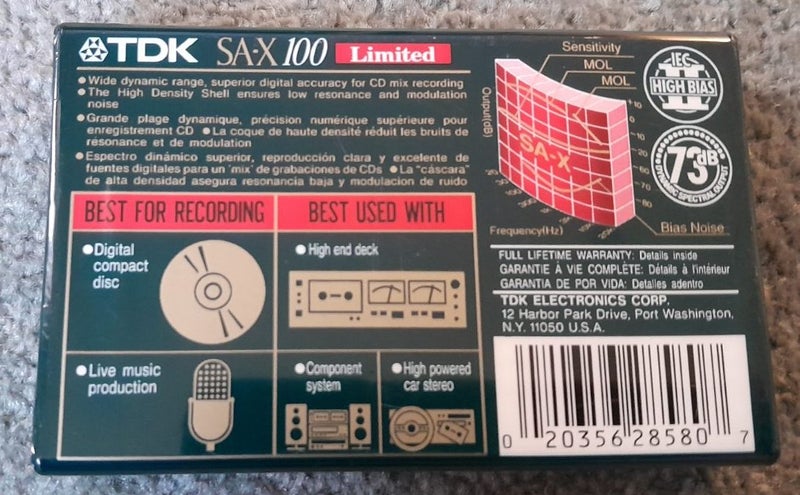 Also Great! - 1 x TDK SA-X 100 Min Type II Blank Audio Cassette Tape -Limited Carousel 3