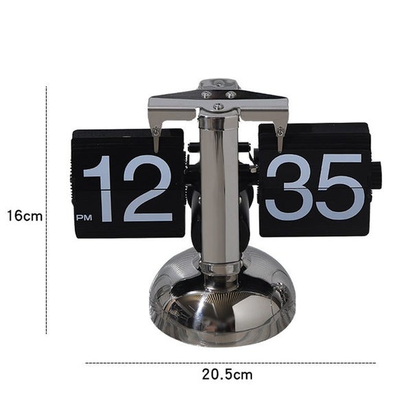 Automatic Page Turner Mechanical Desktop Vintage Clock- Battery Powered Carousel 16