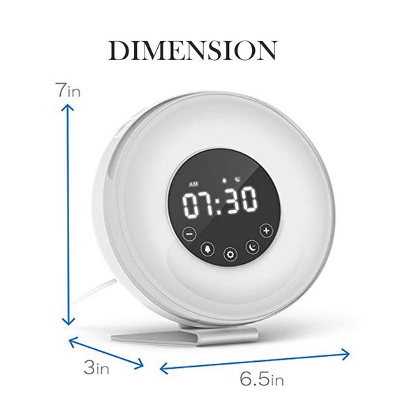 Touch Sensor Digital Alarm Clock Sunrise Sunset Simulator LED Lighting(USB Po... Carousel 10