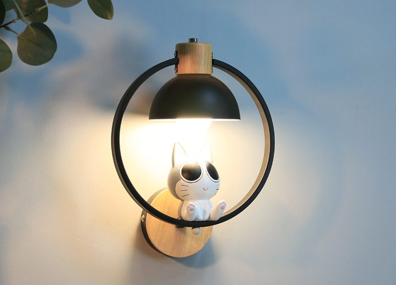 Children's Room Bedside Pendant Light, Cartoon Cat Pendant Lamp Carousel 1