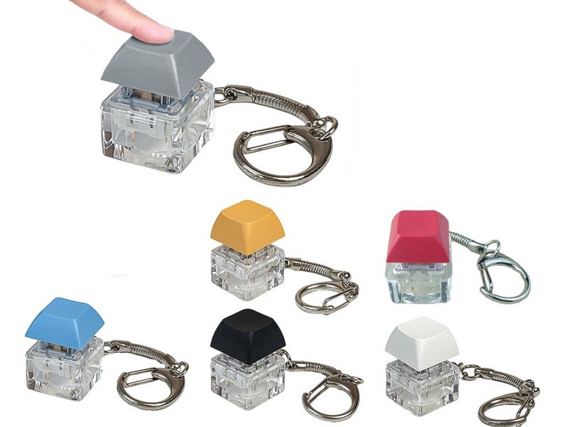 6Pcs Keyboard Keychain Clicker Fidget Toy for Anxiety Stress Relief and Relaxing Carousel 1