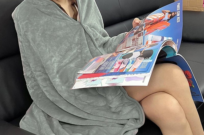 3 In 1 Travel Plane Shawl Blanket Multi-Functional Soft Airplane Blanket-Grey Carousel 2