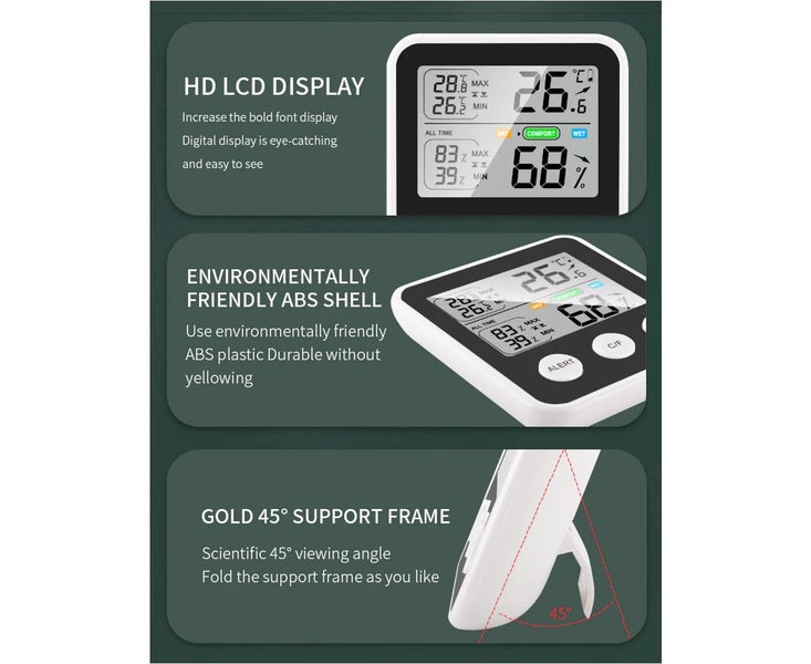 High-Precision LCD Electronic Digital Display Indoor Temperature Humidity Meter Carousel 4
