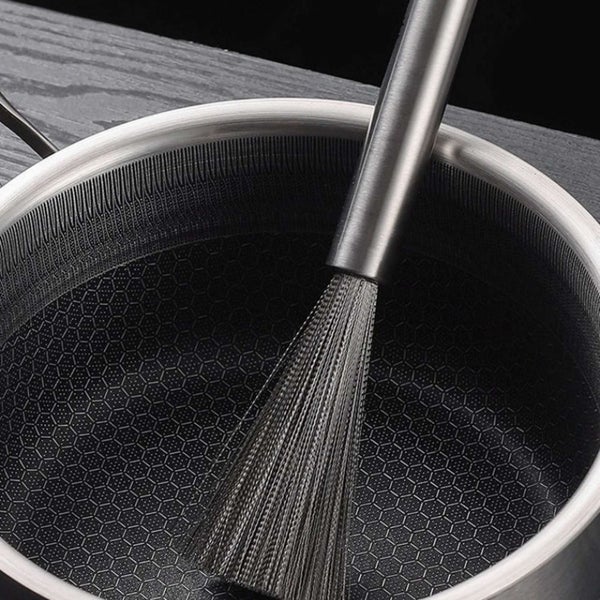 stainless steel pot brush Stainless Steel Pot Brush Long Handle Multifunctional Carousel 1