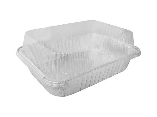 Large Foil Roasting Tray With Clear Plastic Lid - 37cm x 27cm x 7cm Carousel 2