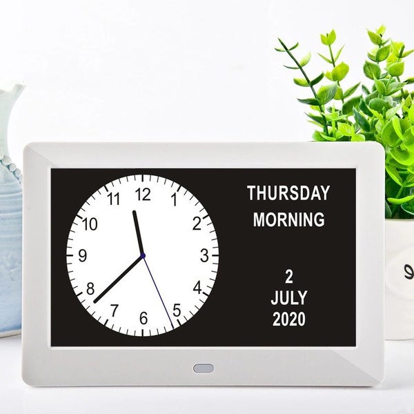 Reminder Digital Day Clock with 40 Reminders, Large 10" Screen, Remote - White Carousel 2