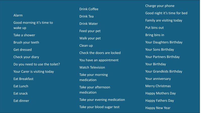 Reminder Digital Day Clock with 40 Reminders, Large 10" Screen, Remote - White Carousel 4