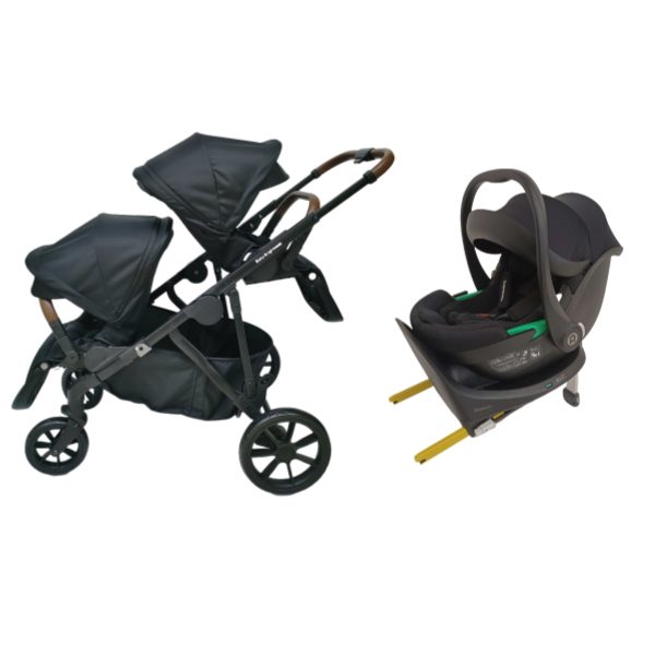 Baby Brightness Luxe double stroller & infant car seat & ISOFIX base IN STOCK Carousel 1