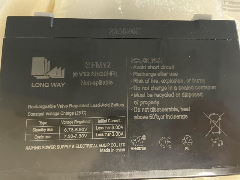 6V 12.0AH Rechargeable Battery Carousel 5