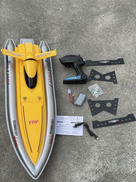 Racing Boat - 80CM Large Size RC Electric High-Powered - Yellow Carousel 2