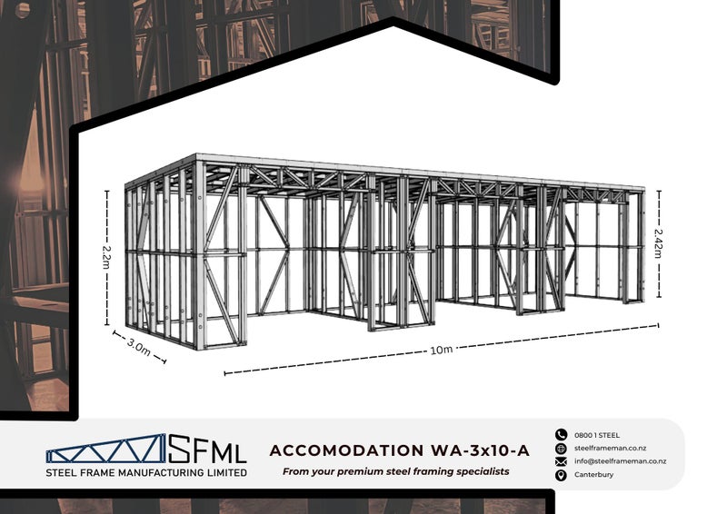 Accomodation Units Steel Frame Kitset - 3m x 10m - 3 bedrooms *FREE DELIVERY!* Carousel 1