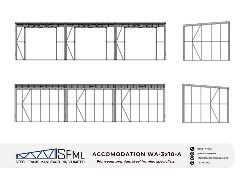 Accomodation Units Steel Frame Kitset - 3m x 10m - 3 bedrooms *FREE DELIVERY!* Carousel 7