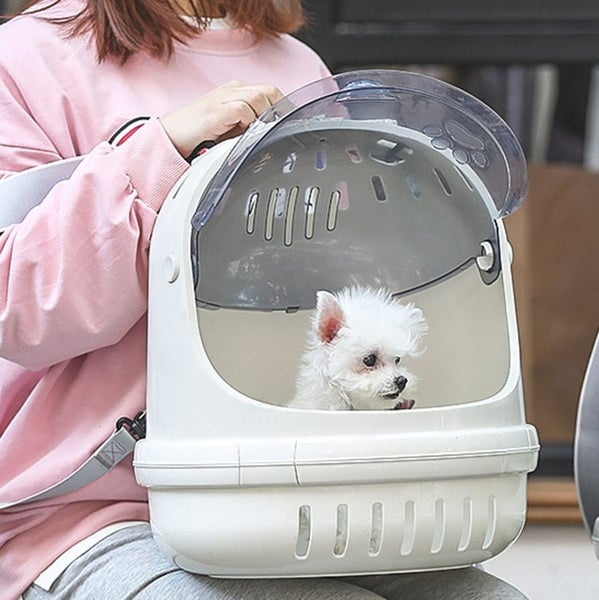Dog Backpack Carrier Bag Transparent - Creamy white Carousel 2