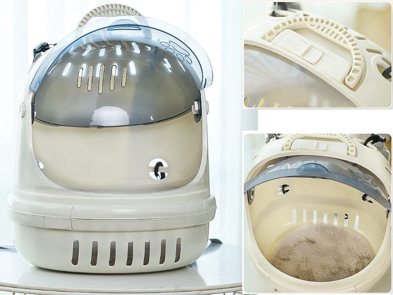 Dog Backpack Carrier Bag Transparent - Creamy white Carousel 6