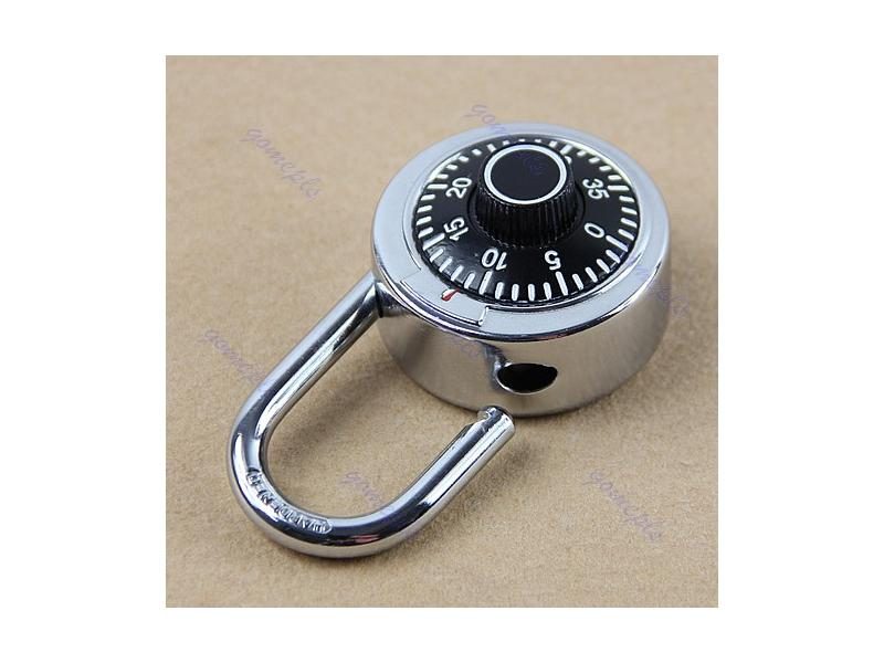 Hardened Steel Shackle Dial Combination Luggage Suitcase Locker Lock Padlock Carousel 1