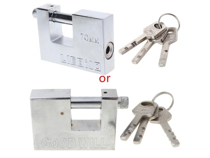 Steel Burglar Padlock Security Safety Lock Antique Horizontal Opening Carousel 2