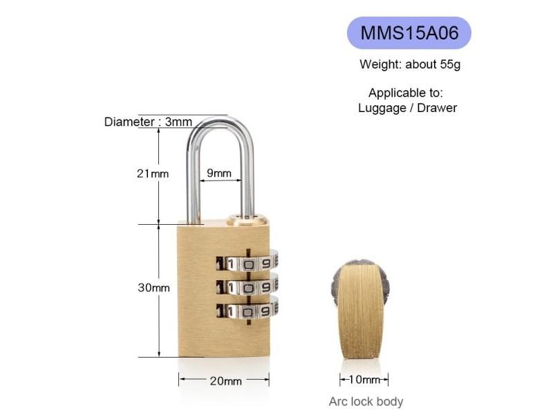 Combination Lock 3/4 Digit Outdoor Password Waterproof Padlock For School Gym Carousel 1