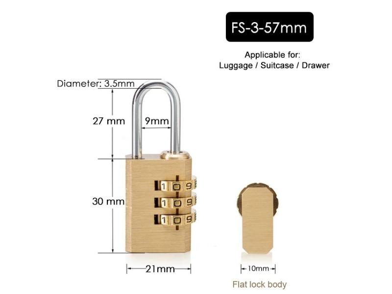 KAK Solid Brass Copper Security Padlock Password Combination Code Lock For Gym Carousel 1