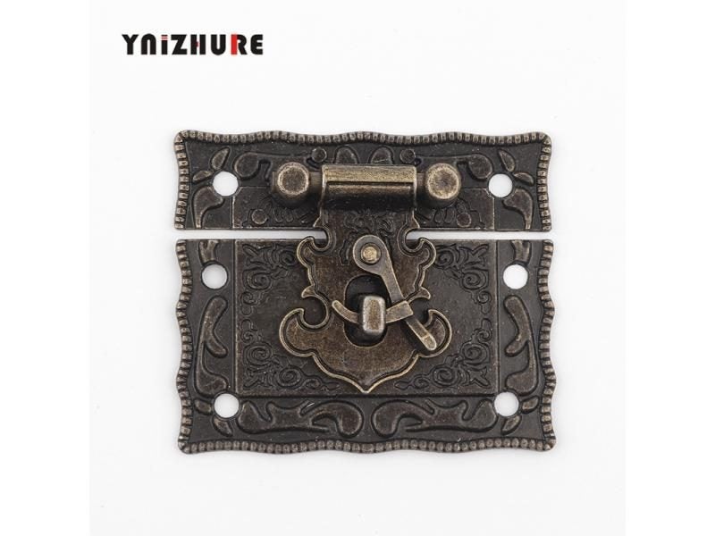 51*43mm Antique Lock Box Suitcase Toggle Latch Buckles Wooden Box Lock Bronze Carousel 1