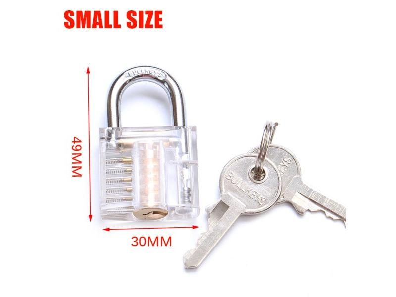 NAIERDI Visible Practice Padlock Copper Lock Pick Tools Transparent Locksmith Carousel 1