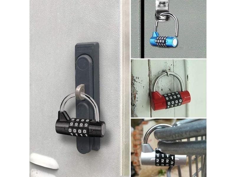 4 Digit Security Padlock For Gym Locker Etc. Carousel 2