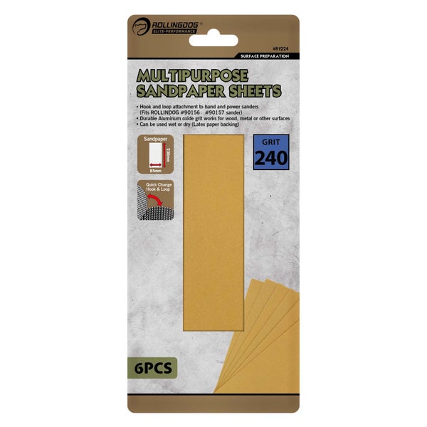 Rectangular Sanding Sheets 225x85mm 240g Carousel 1