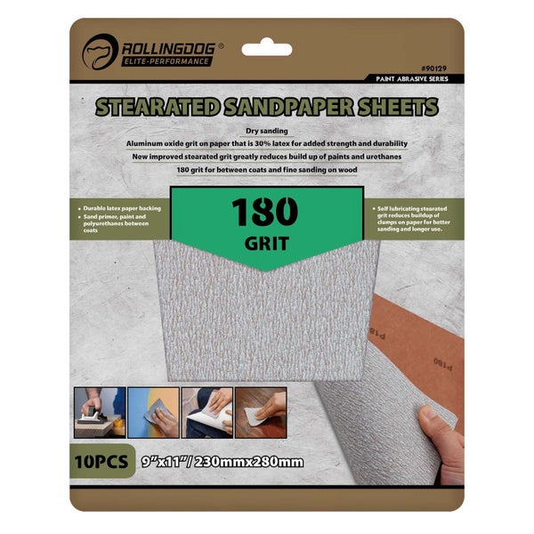 Stearated Sanding Sheets 230x280mm 180g Carousel 1