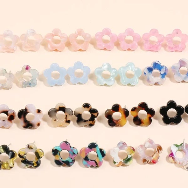 Korean Simple Statement Earrings Stainless Steel hollow flower Stud Earri CHK29M Carousel 2
