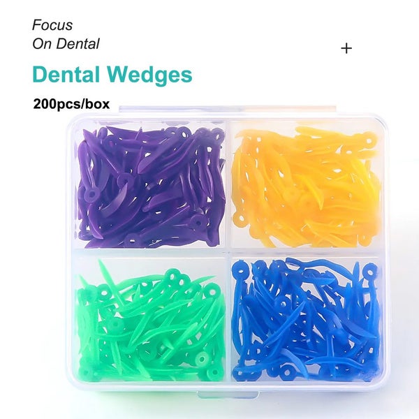 200Pcs/Box Dental Disposable Tooth Gap Wedges With End Circular Hole Carousel 2