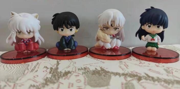 4pcs/set Anime INUYASHA Cute Figure Model Toys Carousel 4