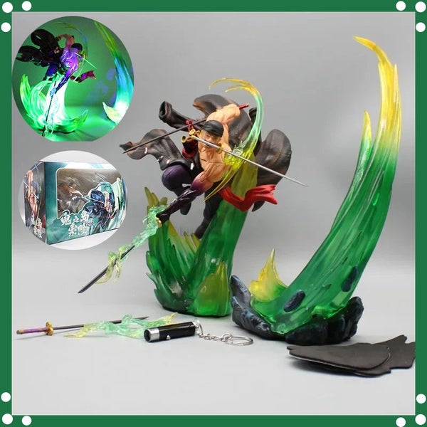 One Piece Figure Zoro Figures With Light Roronoa Zoro Figurine Pvc Carousel 2