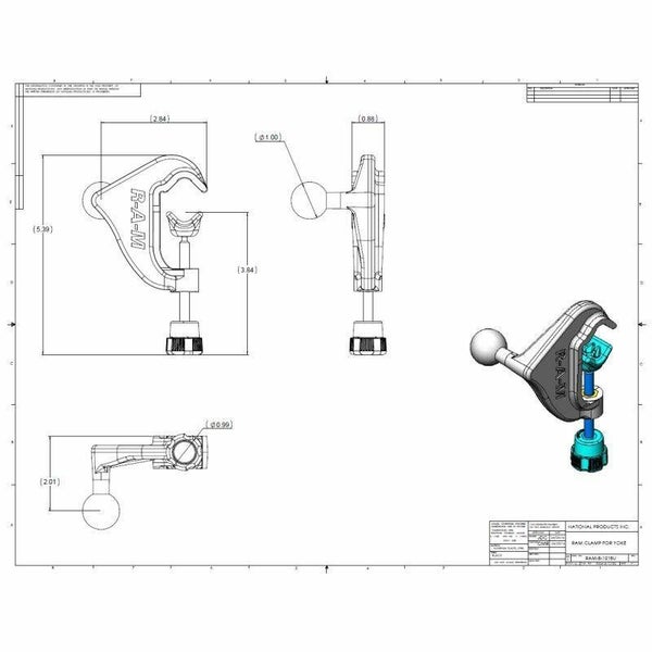 RAM Yoke Clamp Base with Diamond Plate - Medium Arm Carousel 7