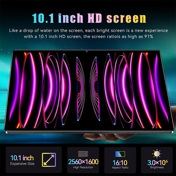 10.1 inch Android 8 Tablets, 2GB ROM 32GB HD Touchscreen (Blue) Carousel 2