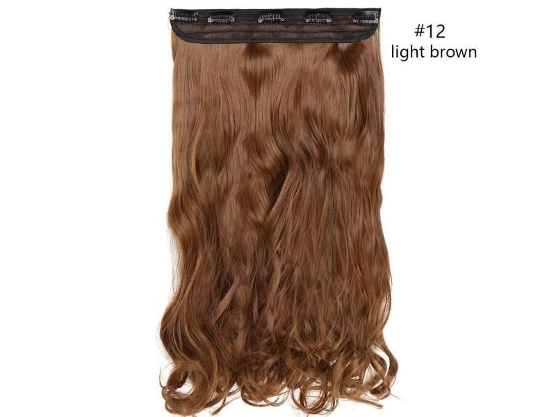 HAIRRO 23inch Long Wavy Clip In Hair Extension Synthetic 5 Clips In One Piece Carousel 1