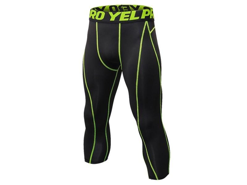 Compression Mens Capri Pants Quick Dry Skin Tights Sports Leggings High Elastic Carousel 1
