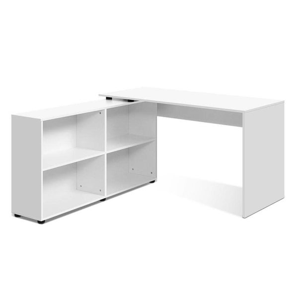 Artiss Office Computer Desk Corner Study Table Workstation Bookcase Storage Carousel 1