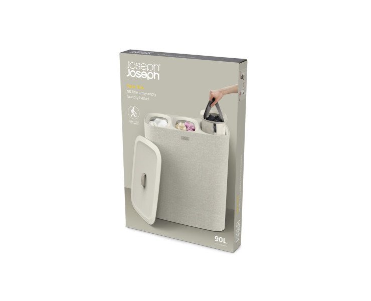 Joseph Joseph Tota Trio 90L Laundry Separation Basket - Ecru Carousel 2