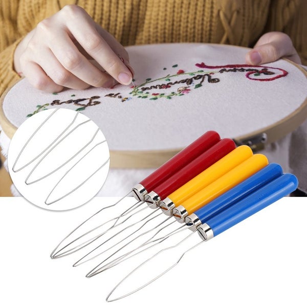 6PCs Wire Loop Button Hook Zipper Pull Assist Tool Carousel 1