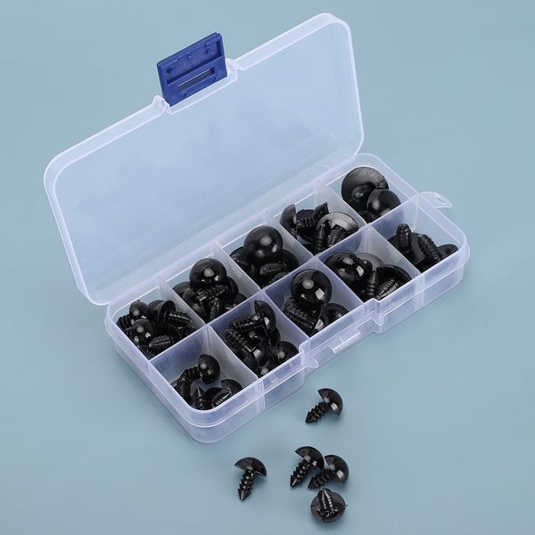 52PCs DIY Bear Eye Black Hand Made Materials Crafts Educational 12-20MM Carousel 5