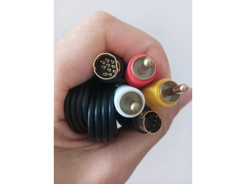 Gold Plated SAV RCA Video Audio Composite Cable For Sega Saturn S Video AV Carousel 2