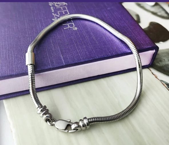 New Moments Monel Silver Snake Chain Bracelet Carousel 2