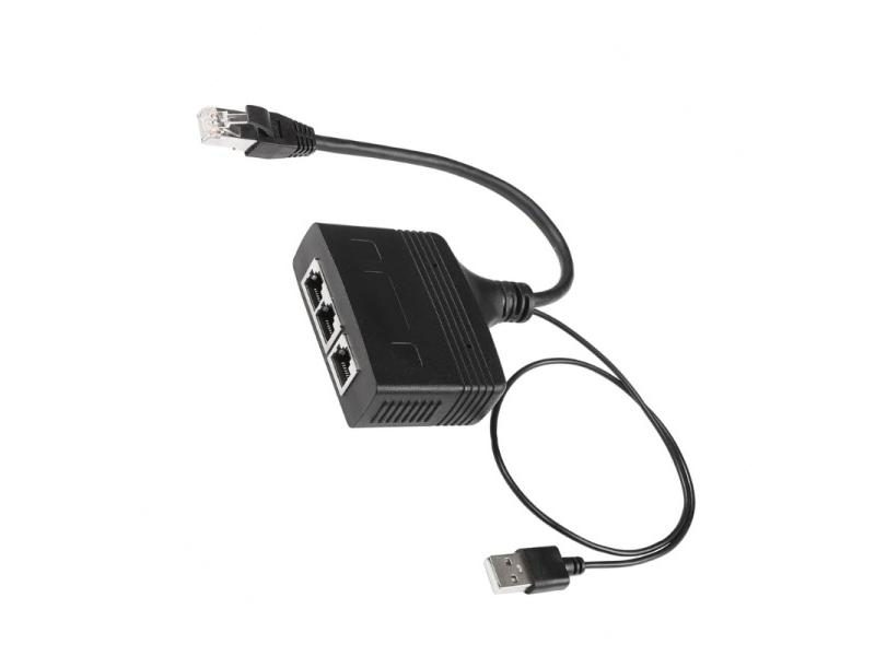 3 Port 100Mbps RJ45 Ethernet Switcher For PC Adapter Carousel 1