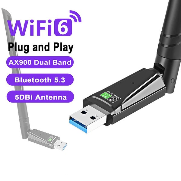 AX900 USB WiFi 6 Bluetooth 5.3 Adapter 2in1 Dongle Dual Band Carousel 1