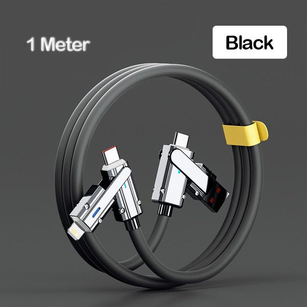 4 in 1 100W Fast Charging USB & Type C To USB C / Lighting Cable Carousel 1