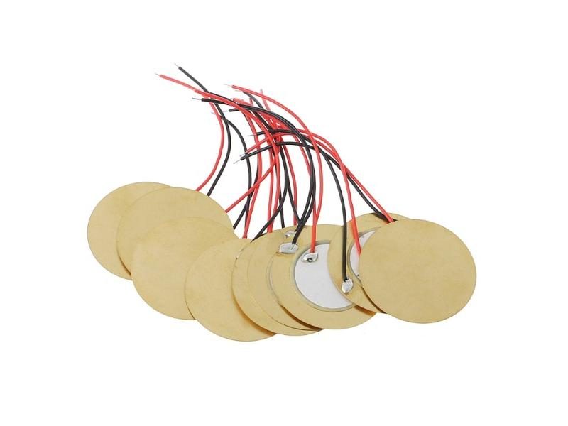 10pcs 35mm Piezo Elements Buzzer Sounder Sensor Trigger Drum Disc Wire Copper Carousel 2
