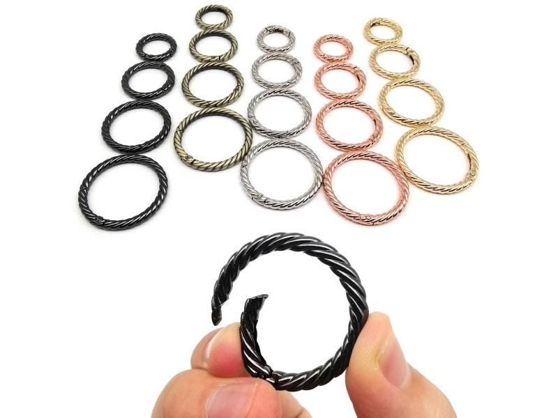 Twist Spring O Ring Openable Leather Bag Handbag Strap Buckle Connect Keyring Carousel 2