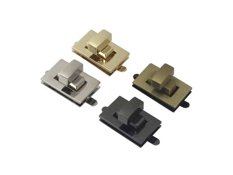 1x Metal Square Tiny Bag Turn Lock Twist Lock Clasp Leather Craft Women Bag Carousel 2