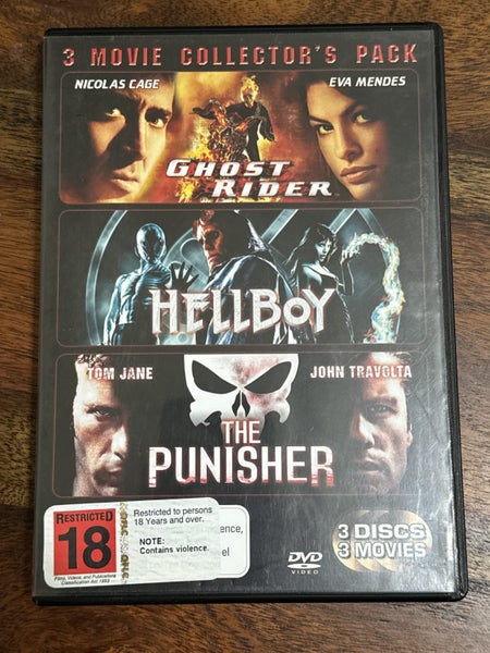 Ghost Rider (2007) / Hellboy / Punisher - 3 Movie Collectors Pack [DVD] Carousel 1