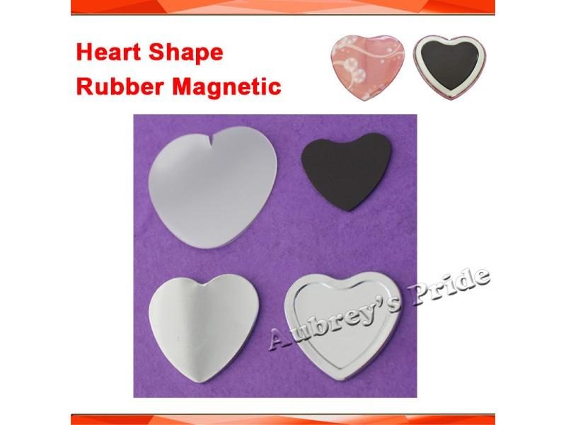 Heart Shape 57x52mm Complete 100 Sets Soft Rubber Magnetic Button Supply Carousel 1