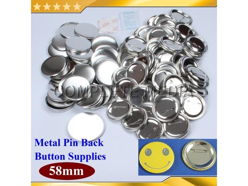 1000 Sets 2-1/4" 58mm Pin Back Metal Pinback Button Supply Materials For Carousel 1